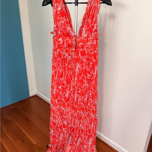 NWT Astr Vibrant Red/Orange Floral Maxi Dress - Picture 5 of 16